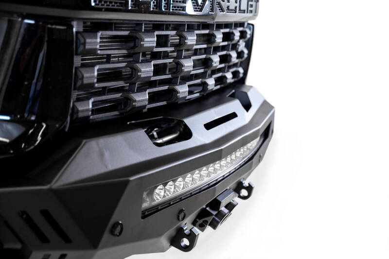 Chevrolet Silverado 2500 Bumper - Front - Addictive Desert Designs - Stealth Fighter - Hammer Black with Satin Black Panels - `20-`27